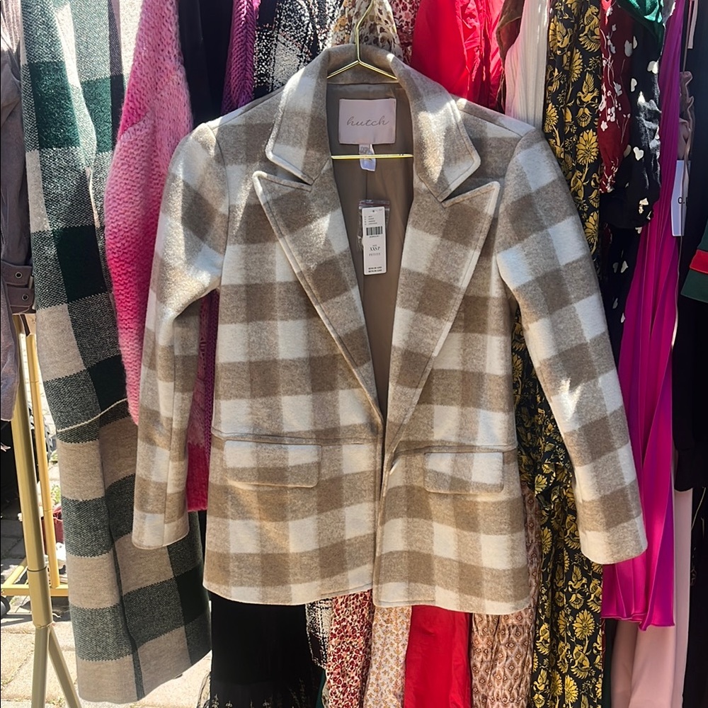 Anthropologie Checkered Blazer Classic Silhouette